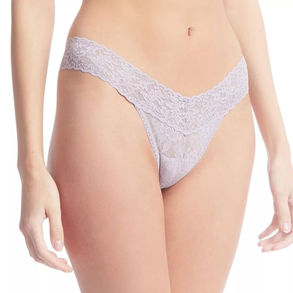 Hanky Panky Women's Signature Lace Low Rise Thong Underwear Size OS 4911P Steel